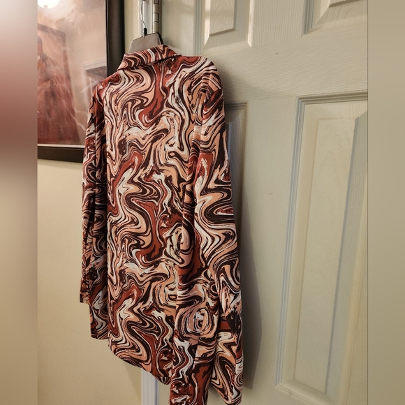 New Marble Design Open Front Plus Size  Blazer Jacket - Picture 6 of 11